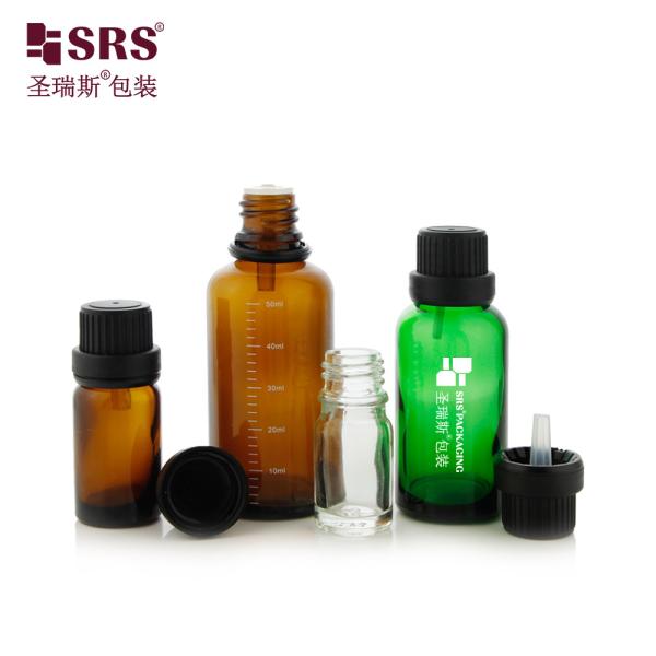 5ml 10ml 15ml 20ml 30ml 50ml 100ml Empty Green Blue Amber Clear Glass Bottle With CRC Cap Child Proof Bottles