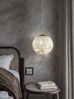 Lumière moderne de luxe dentaire naturel alabaster lustre chambre à coucher salon restaurant bar café décor lampe suspendue globe métallique