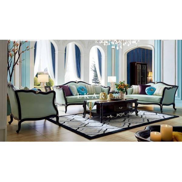 Living Room Luxury Classical Style 6 Seater Leather Sofa Set