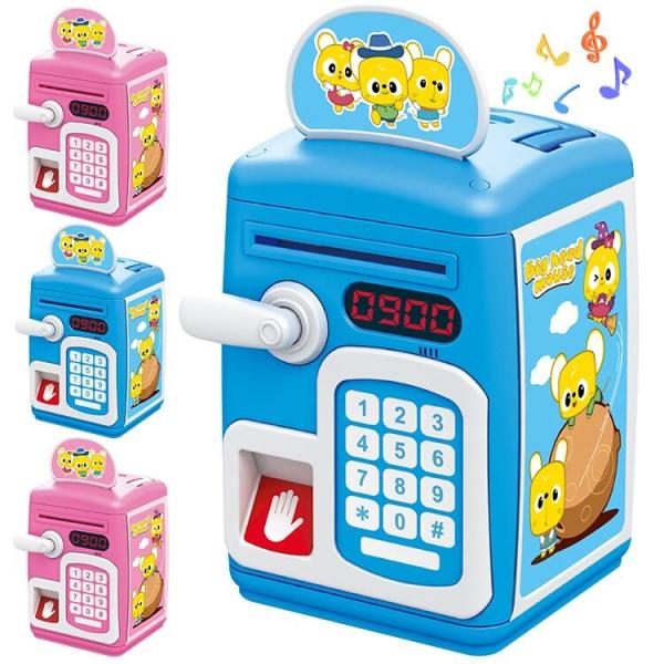 mealheiro eletrônico 300g 15x20cm da senha de 2 cores para crianças