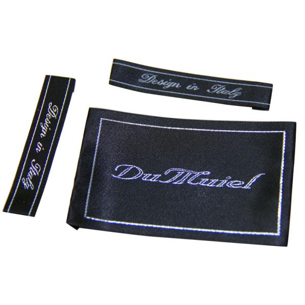 Washable Clothing Woven Labels Shrink-proof gold thread logo for dress