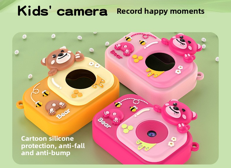 Children's Mini Camera 2-Inch Screen ABS Material Can Take Photos & Videos Play Games HD Children's Toy Cartoon Gift