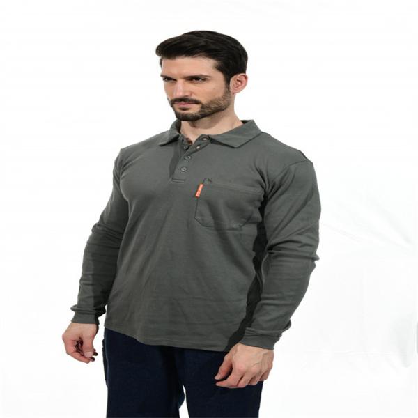 Хлопок рубашки UL FR Henley вяжет пожаробезопасные рубашки поло HRC2