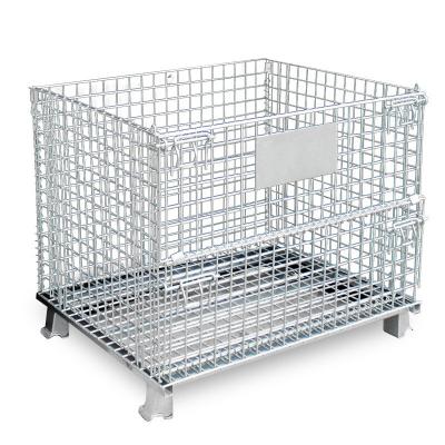 Galvanized Wire Mesh Cages , Collapsible Stacking Metal Storage Cage Anticorrosion