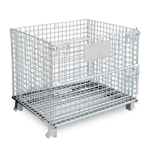 Workshop Metal Wire Mesh Storage Cages Galvanized Surface 800*600*640mm