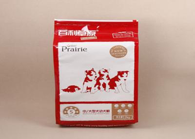 Plastic Stand Up Pet Food Packaging Bag Flat Bottom Custom Laminated