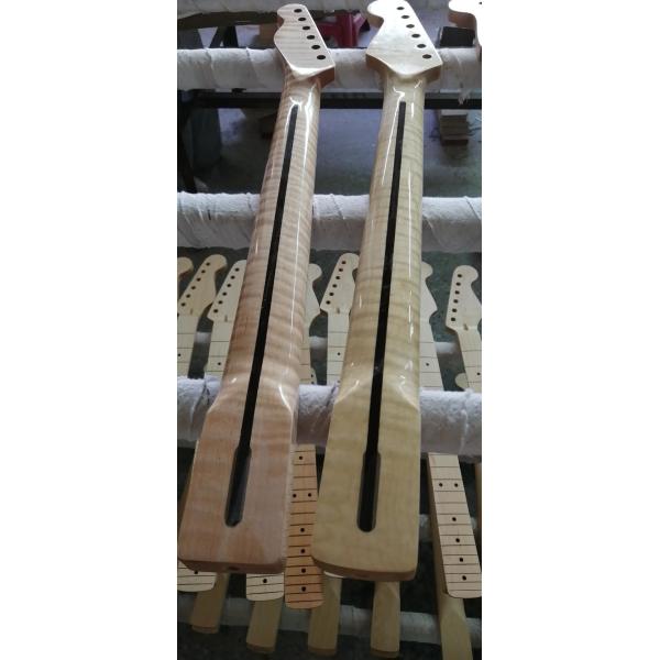 Custom Grand Paddle Guitar Headstock Unfinished Roasted Maple ST Guitar Neck Electric Acoustic Guitar Accept Kinds OEM