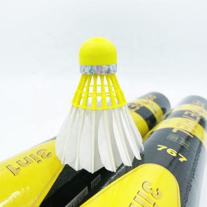Hybrid 767 Yellow Shuttlecock Goose Feather Badminton For Training