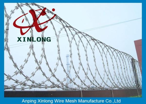 Modern Security Barbed Wire Fence , Stainless Steel Razor Wire