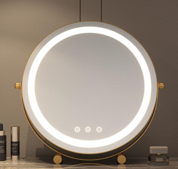 Touch Screen Small Vanity Mirror with LED Lights for Personal Beauty Makeup