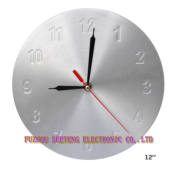Silver high quality  new design round shape  wall clock models