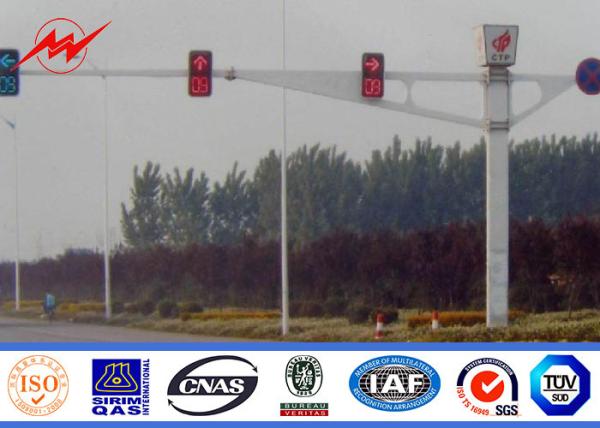 Octagonal Steel Street Lighting Poles Traffic Light Signals With Powder Coating