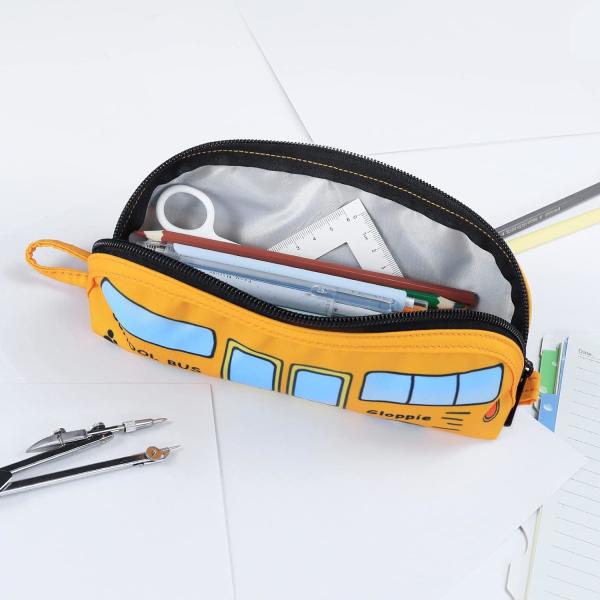 Gloppie Cute Pencil Case Kawaii Pencil Pouch Small Pencil Case Simple Pencil Bags with Zipper Pen Case Bus Pen Case,