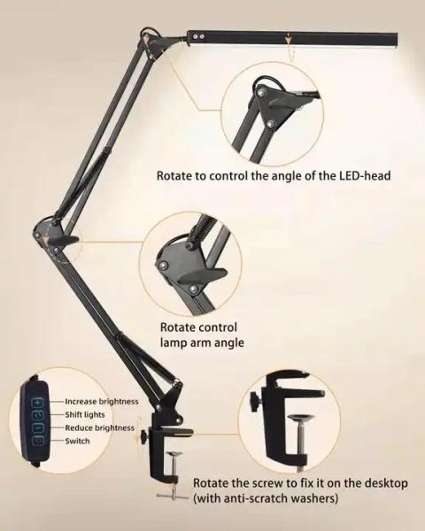 Metal Office Desk Lamps Computer Desk Lighting Led Flexible Reading Lamp For Study