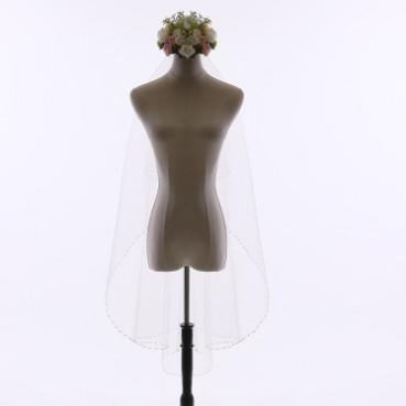 Factory direct wholesale bridal veil short double light yarn soft fingertip wedding veil with hair comb  