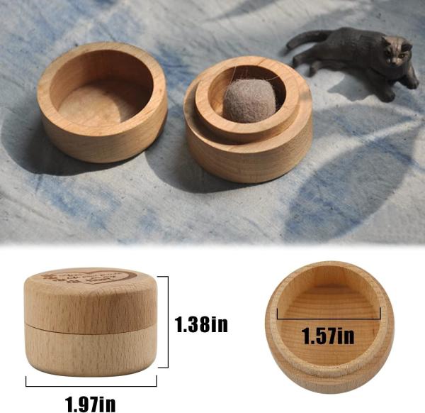 Dog Memorial Box for Loss Pet Wooden Keepsake Box with Pet Paw Engraving  Hair Case Urn Memorial Gift