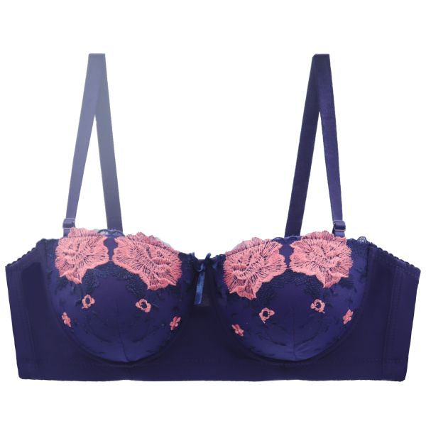 Women Embroidery Lace Bra Luxury Quality Convertible Straps 1/2 Cup Sexy Lingerie Lace Bra Wholesale Women