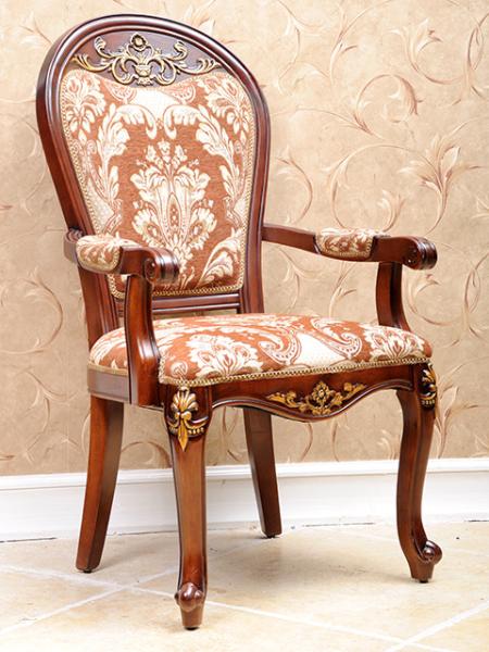 ISO14001 Wood And Fabric Armchair Teak Wood Dining Chairs