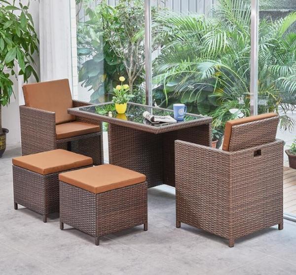 Leisure Modern PE Rattan Chair and table sets Aluminium Outdoor Garden wicker Chair