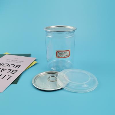 Frascos plásticos transparentes dos alimentos para animais de estimação de 211# 65mm 280ml 20g