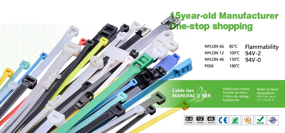 4.8*200MM Self-locking ETFE Cable Zip Ties Wraps Electrical Application Blue Wrap Tie Belt