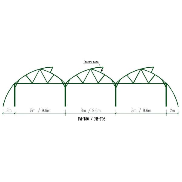 Outdoor Green House Metal Frame Farming Agriculture Commercial Large Multi-span Plastic Greenhouse For Plants