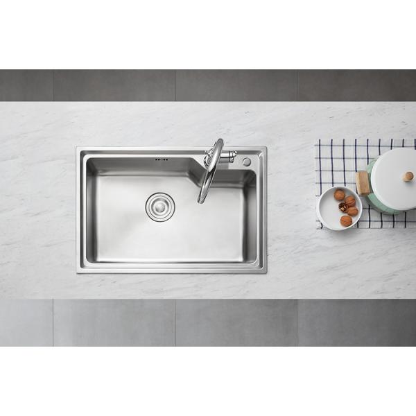 Почищенный щеткой шар 680x450x227mm кухонной раковины нержавеющей стали двойной