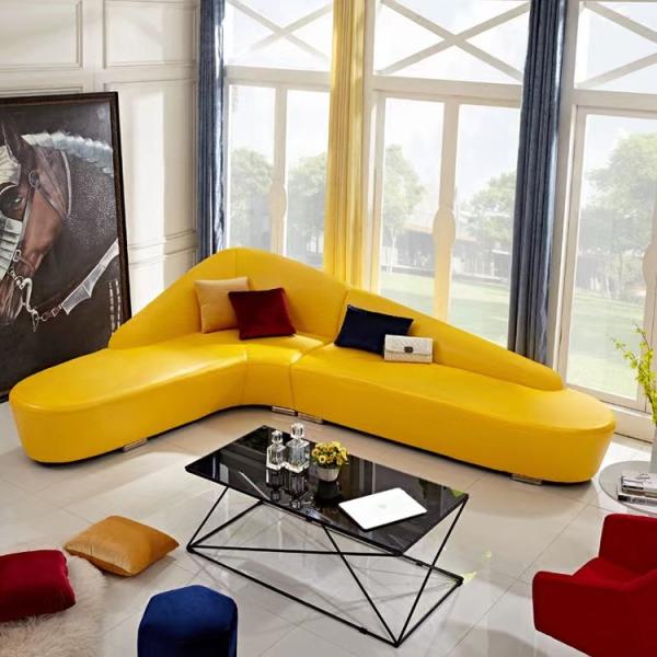 Luxury Curved  Hotel Lobby Furniture Reception Moon Modular Sectional Sofa