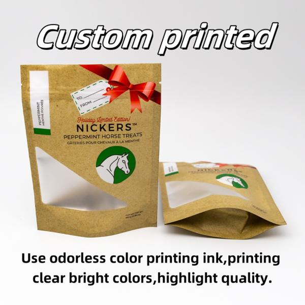 Anti-Puncture Stand Up Pouches With High Oxygen Barrier And Transparent Window For Pet Food Packaging Bulk Orders Discounts.