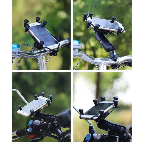 Anodizing 6 Claws X Claw Motorcycle Phone Mount Anti Skid Phone 8 Use