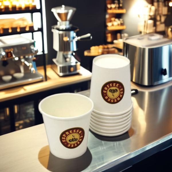 環境に優しいカスタムプリントロゴ コーヒー紙カップ 片層と二層 生物分解性 水性コーティング 蓋付き紙カップ