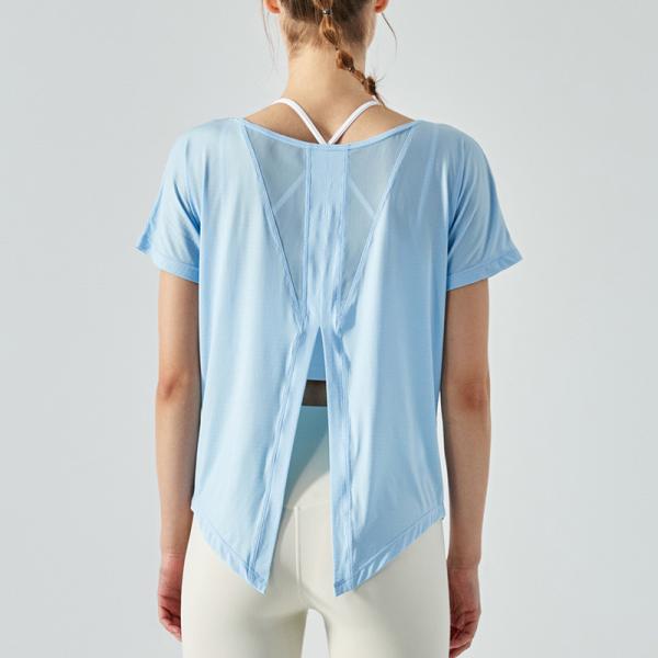 Lightweight Fitness Top Sports T Shirt Ladies Short Sleeve Quick Drying Yoga Blouse