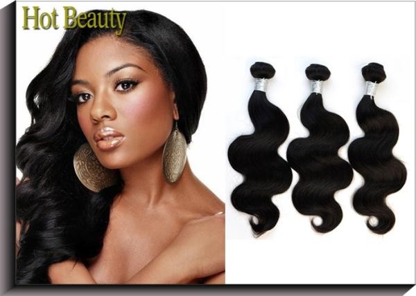 18 Inch No Shedding Virgin Peruvian Hair Extensions Human Hair In Natural Black Color