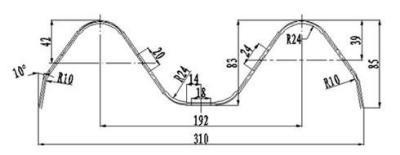 2 Waves High Speed Highway Guardrail Roll Forming Machine / Cold Roll Former 3P 380V 50Hz Export to Macedonia