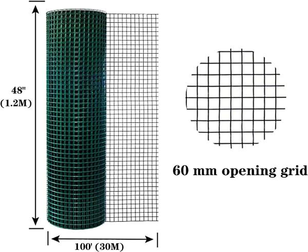 Anping Factory  Galvanized Stainless Steel Green  PVC Coated Welded Mesh Wire For Tree and Shrub Protection