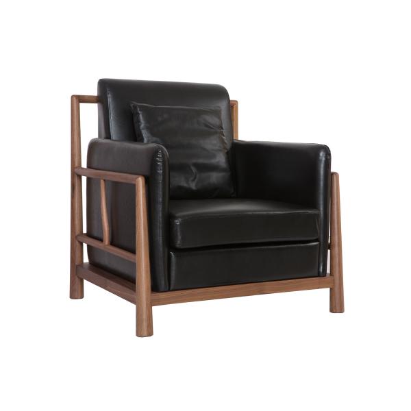 Modern Chinese furniture design of Walnut wood frame in Simple with leather upholstered for Cutural hotel room