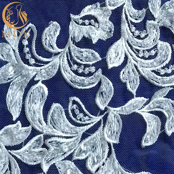 Ткани шнурка Тюль верхнего сегмента вышивка исключительной белой Bridal Handmade