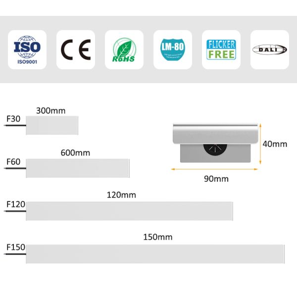 Adjustable Color Temperature Aluminum Linear Wall Light with 1-10V Dim for Indoor Use