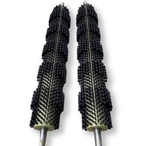 Industrial Nylon Roller Brush With Shaft Plastic Pipe Hair Transplantation For Cleaning Fruit