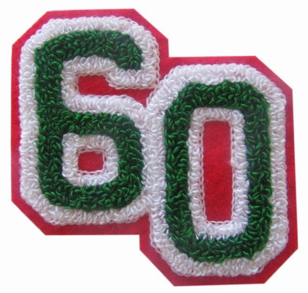 Adhesive Back Chenille Embroidery Patches Non Woven Small Chenille Letters