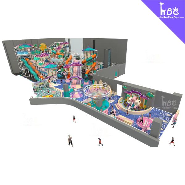 Custom Indoor Play Structure for Kids with Slides and Climbing Walls