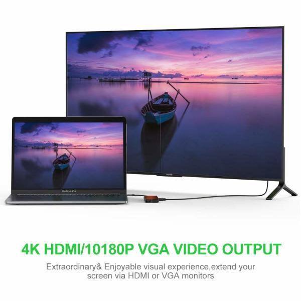 100 Watt Usb C Adapter Power 5 In 1 USB 3.0 Hub TYPE C HDMI 4K 30Hz 5Gbps 100W PD Fast Charging