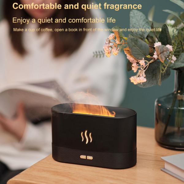 Homefish 2022 Diffuseur de feu Ultrasonique 180ml Diffuseur d'huile Essentiel Diffuseur d'arôme Humidificateur Flam