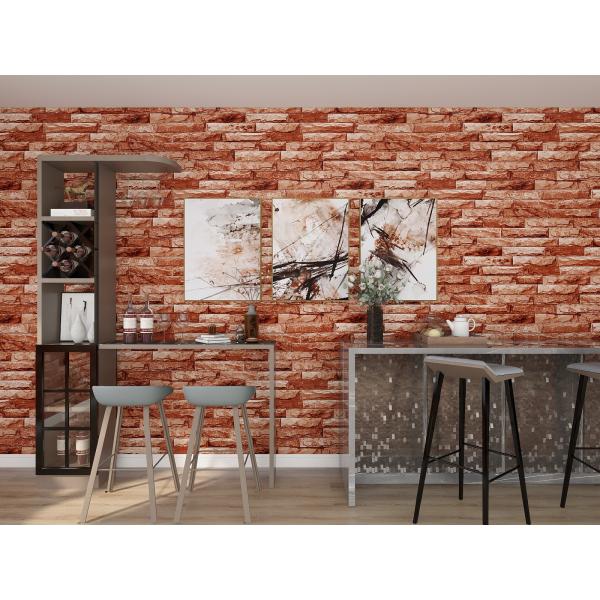 0.18mm-0.31mm espesor 3D Papel de pared de ladrillo de piedra 3D Papel de pared de ladrillo gris