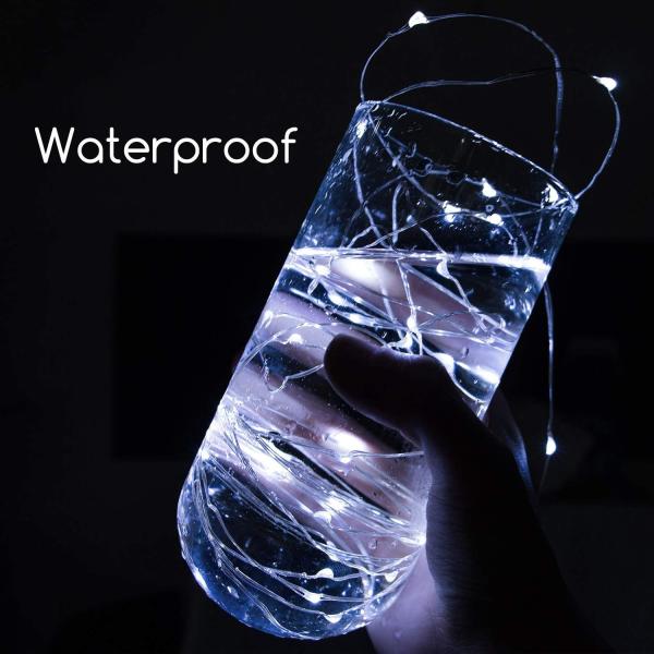 100 LED Cold White Firefly String Lights Waterproof On Silver Coated Copper Wire For Christmas Decorations