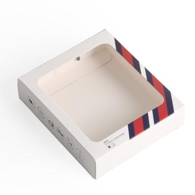Boîtes d'emballage en carton ondulé écologique avec forme personnalisée de fenêtre en PET