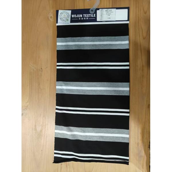 Гладкая и удобная для кожи натуральная полосатая ткань для футболки