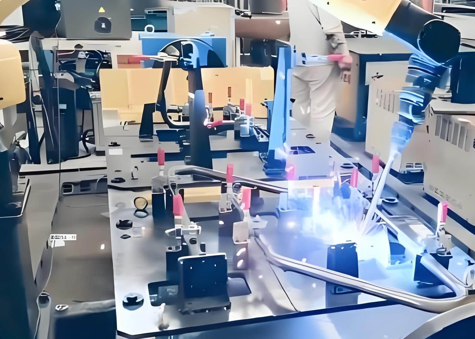 With Welding Torch Standard Robotic Welding Workstation In Engineering Machinery And Shipbuilding