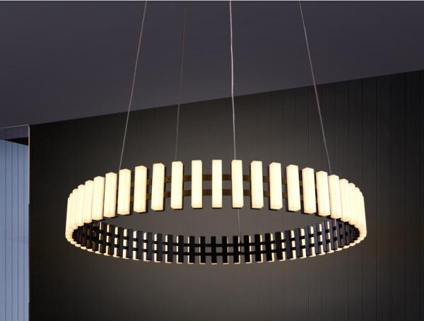 Piano Design New Design Metal Ring Modern LED Round Chandelier Circle Pendant Light Acrylic and metal DIY designer