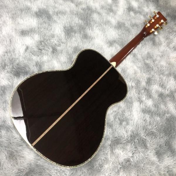 Custom 40 Inch OM Body Acoustic Guitar in Yellow Abalone Binding